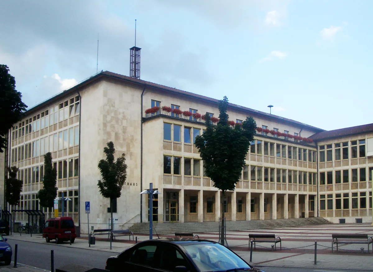 Rathaus von Neu-Ulm, gebaut 1954